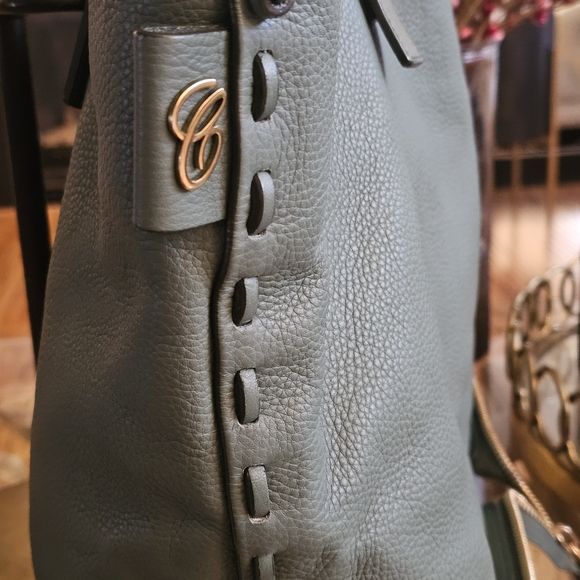 Chloe Dark Green Leather Tote - Picture 7 of 16
